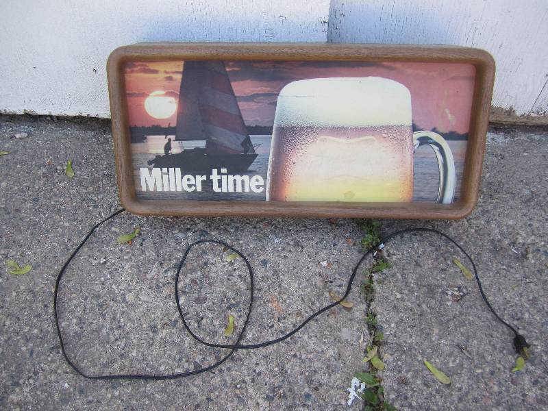 lot 63 image: Miller Time light, 1 x 2 feet...