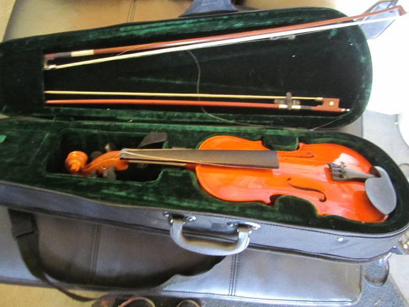 lot 73 image: violin with case, strings need to b...