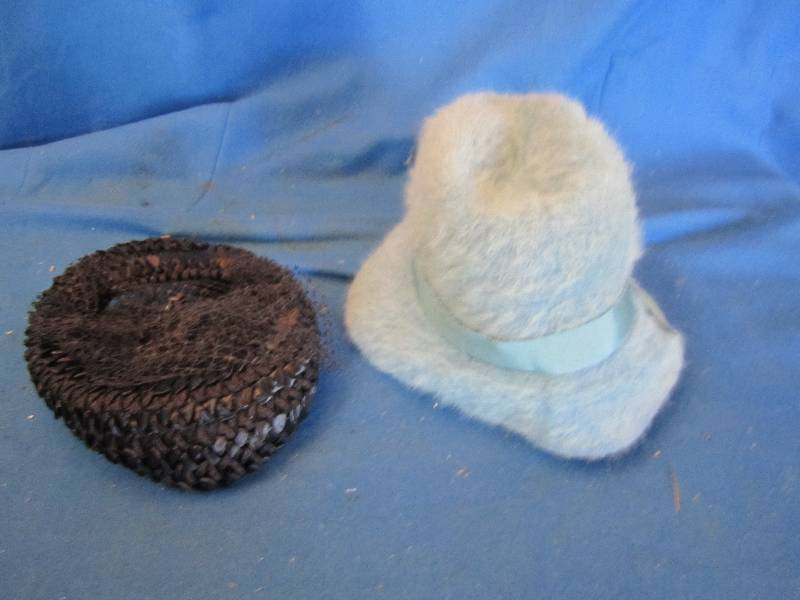 lot 107 image: 2 vintage ladies hats...