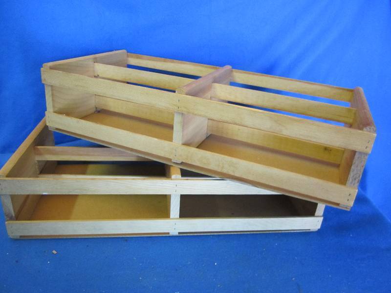 lot 109 image: 2 Divided wooden holder displays...