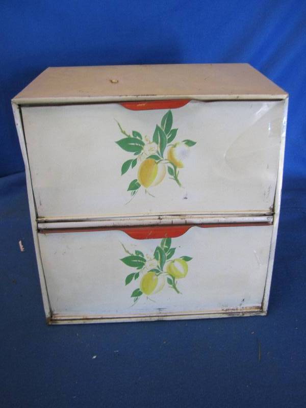 lot 122 image: Vintage metal storage box...