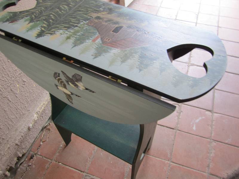 lot 158 image: Cabin theme side table sides fold u...