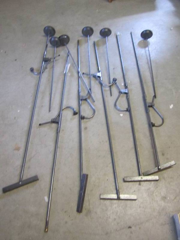 lot 171 image: Church pew candle holders...