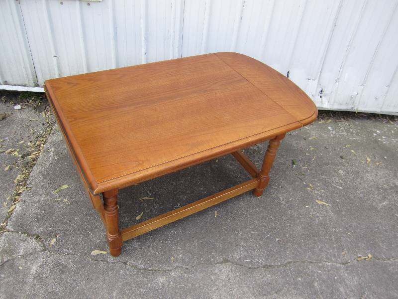 lot 172 image: Nice wooden coffee table with drop ...