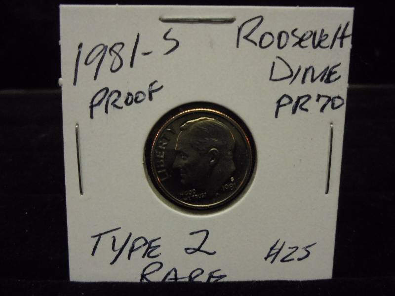 Roosevelt Dime Silver Proof - 1981S, Type 2, PR-70, Rare