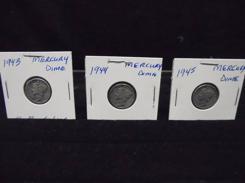 Mercury Dimes - 1943, 1944, 1945