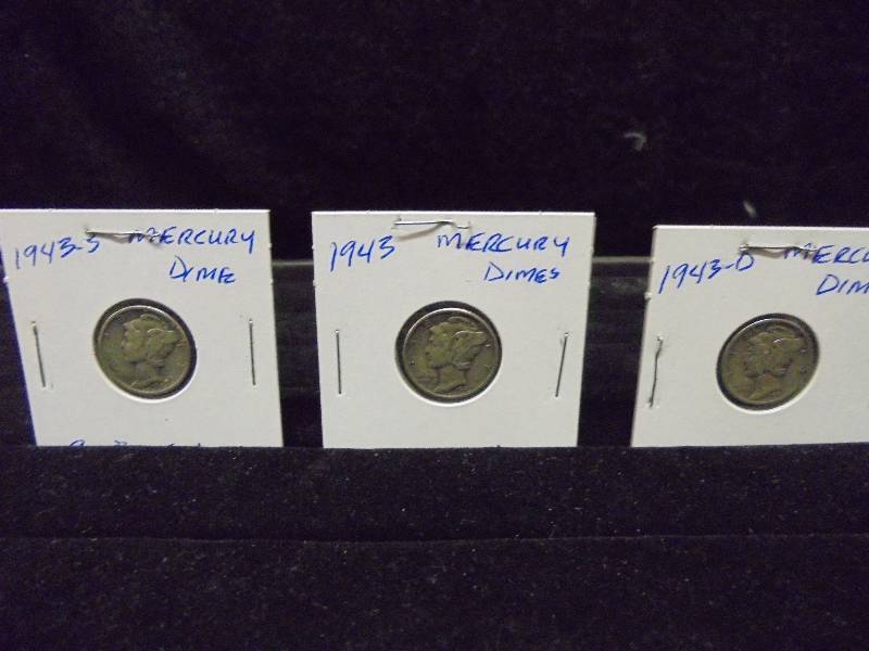 Mercury Dimes - 1943, 1943S, 1943D