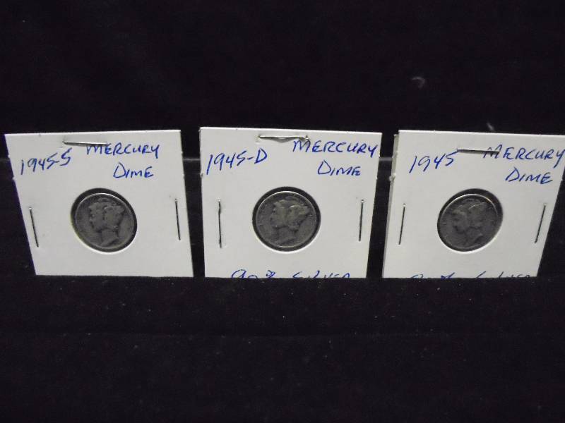 Mercury Dimes - 1945, 1945S, 1945D