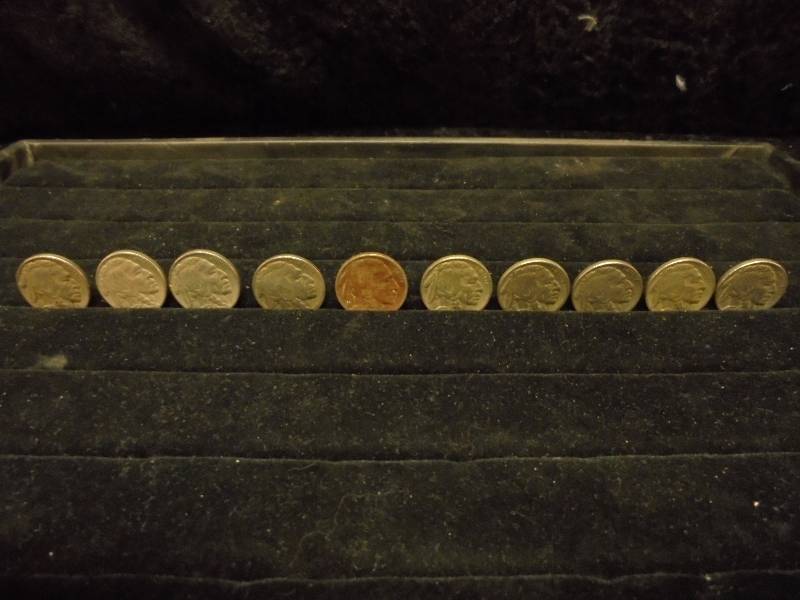 Lot - 1937 Buffalo Nickels (10x)