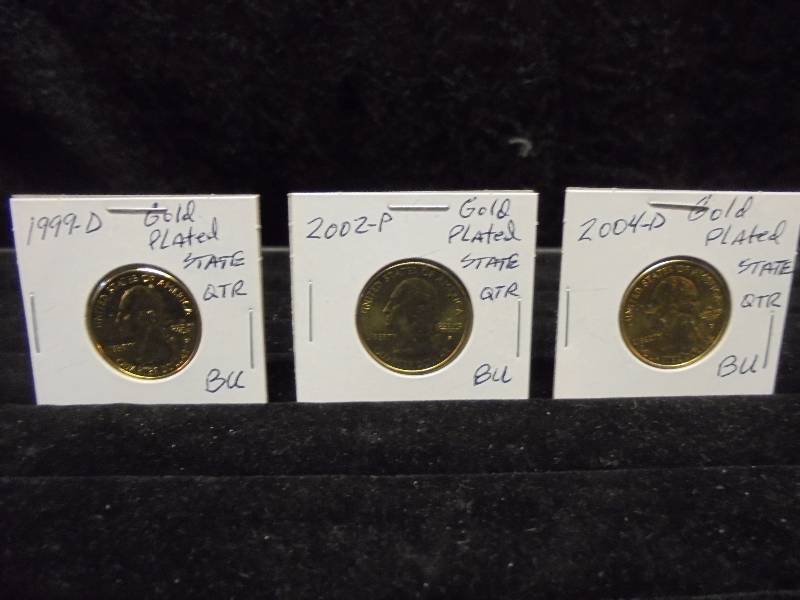 Lot - Gold Plated State Quarters, BU