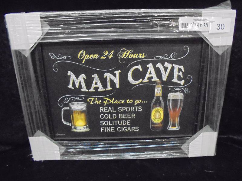 lot 30 image: Framed Man Cave Picture