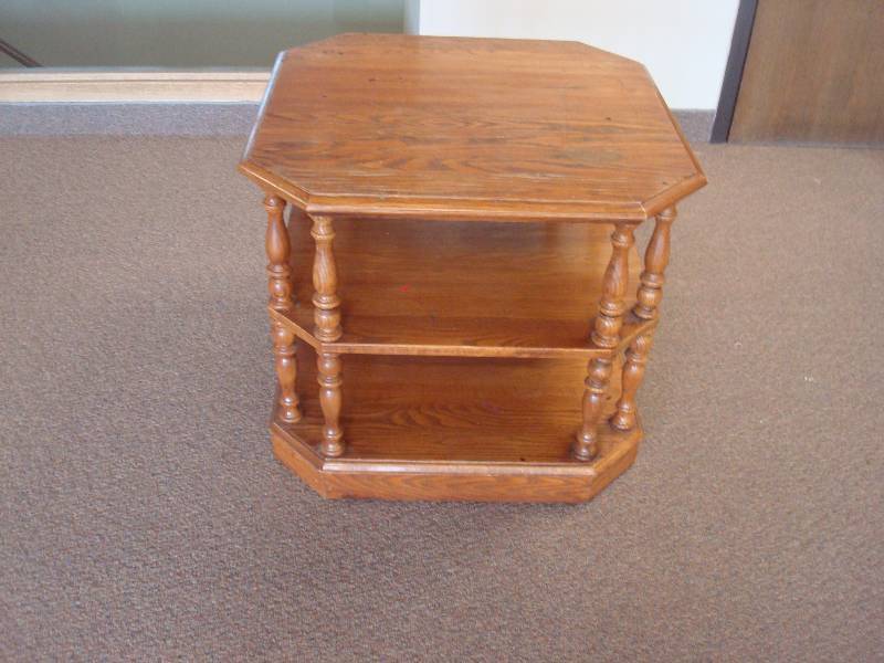 lot 12 image: Wood End Table, Used, Shows Wear, Has Marks