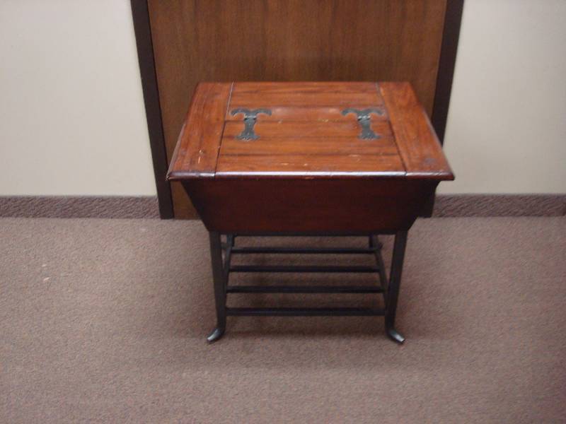 lot 13 image: End Table With Storage, Used, Has Wear, Wobbly