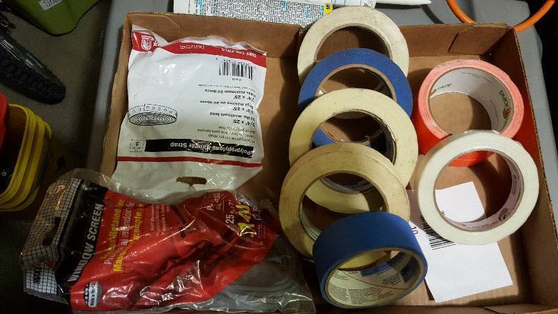 Misc Tape, hanger strap, & window screen cord