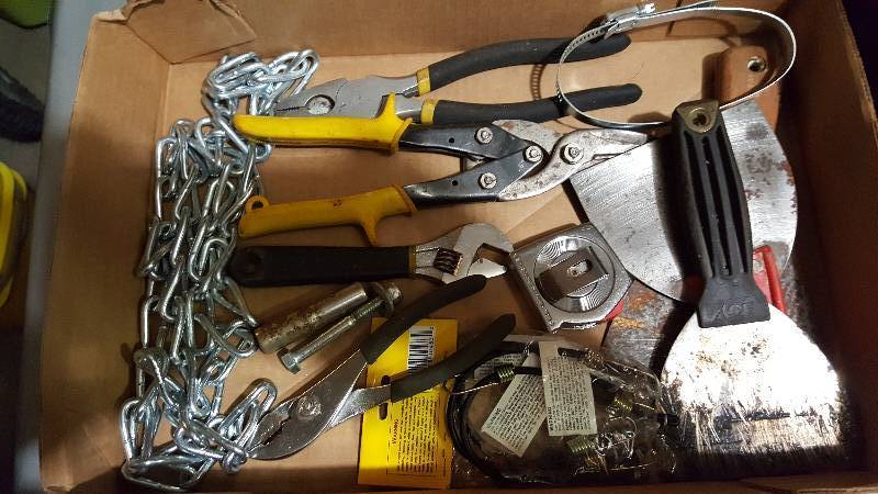 Wrench, plyers, measuring tape, & Misc