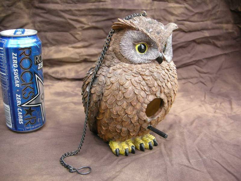 Resin Owl Birdhouse