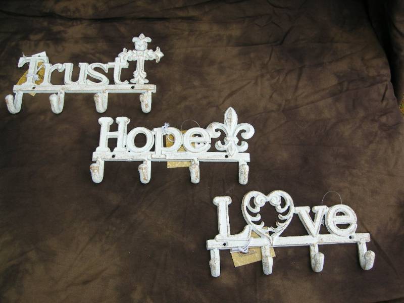 3 Cast Coat Hooks