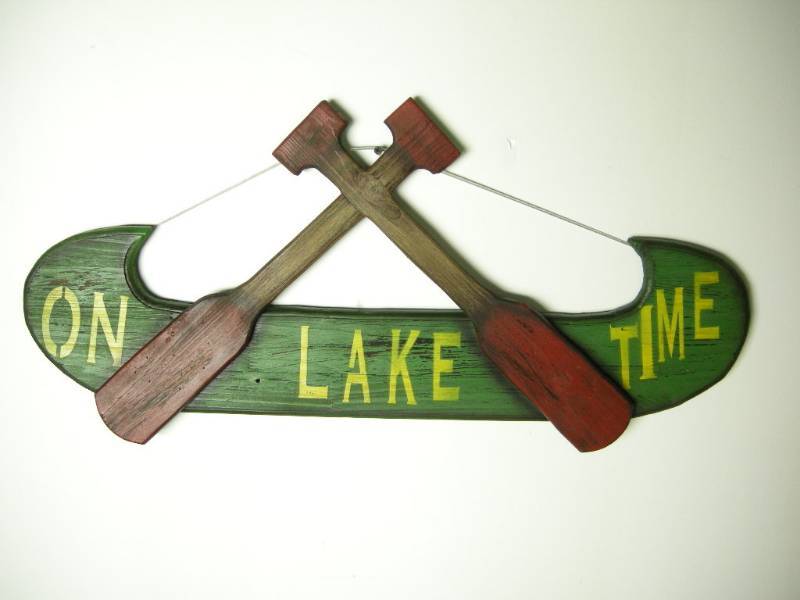 Wooden Canoe Sign