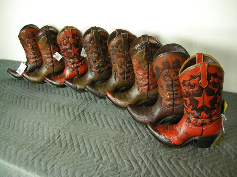 8 Resin Cowboy Boot Vases