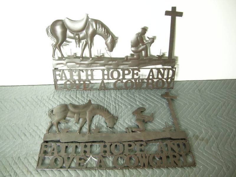 Cowboy & Cowgirl Hanging Signs