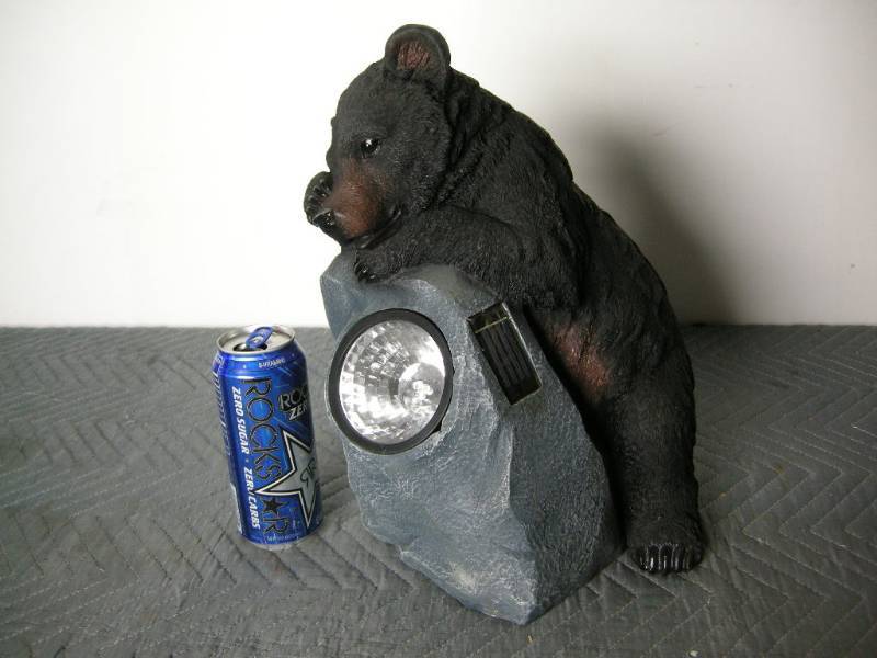 Bear Holding Spotlight Solar Light