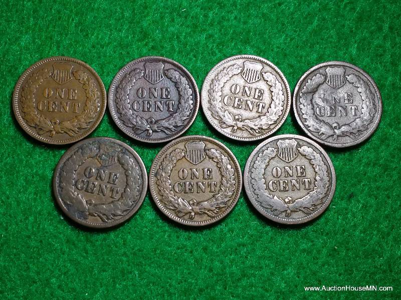(9) 1800s and 1900s Indian Head Cents