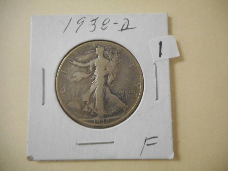 1938-D Walking Libert Half Dollar, Key Date, Fine