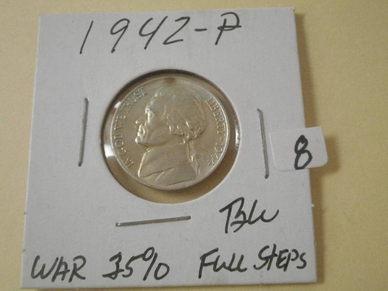 1942-P 35% Silver War Nickel, Shows...
