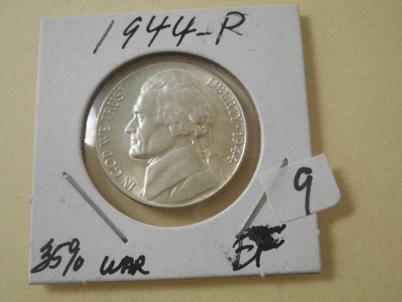 1944-P War Nickel, EF With Some Wea...