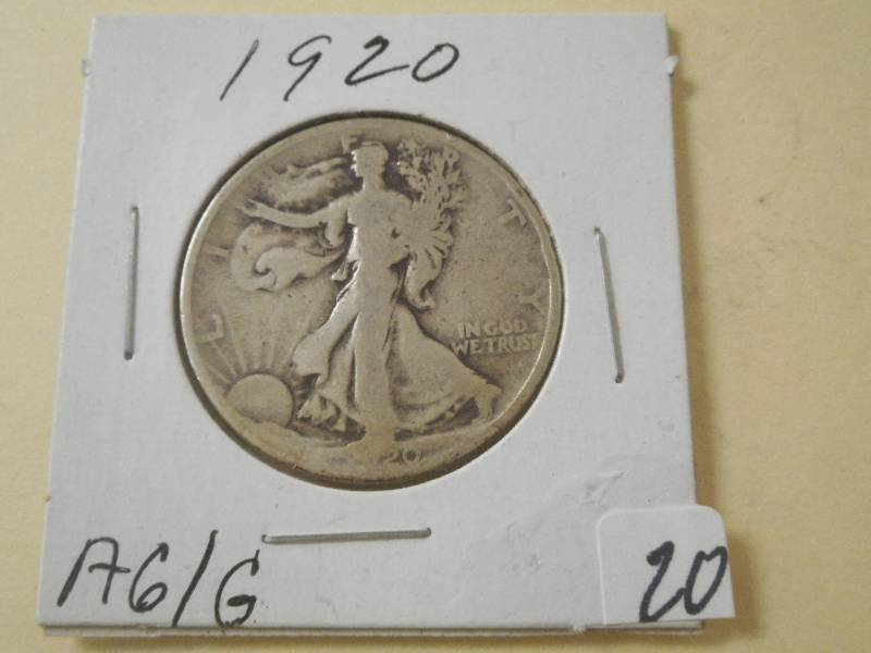 1920 Half Dollar, Is AG, Shows Par...