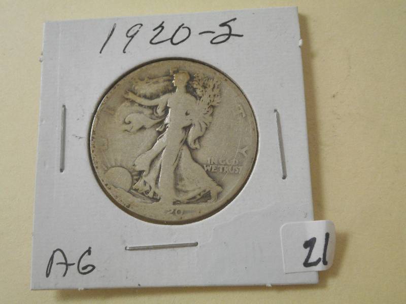 1920-S Half Dollar, Is Fair To AG, ...