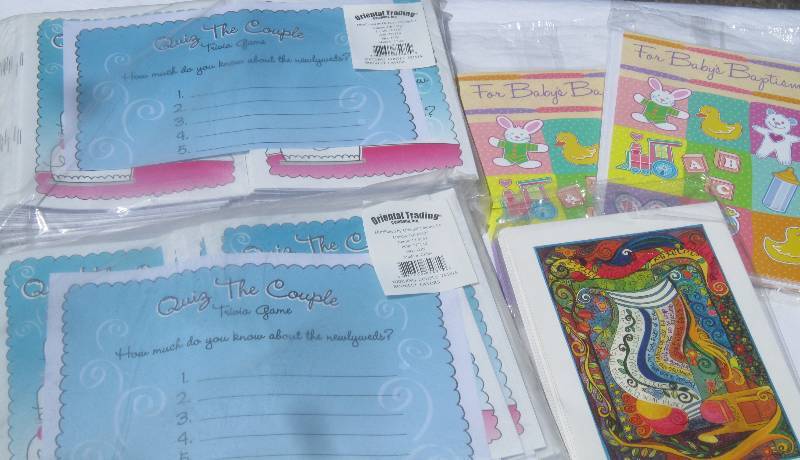 lot 242 image: NEW -- BOX LOTS HUGE BOX LOT OF  CARDS- GREAT FOR GARAGE SALES, FLEA MARKETS OR STORE