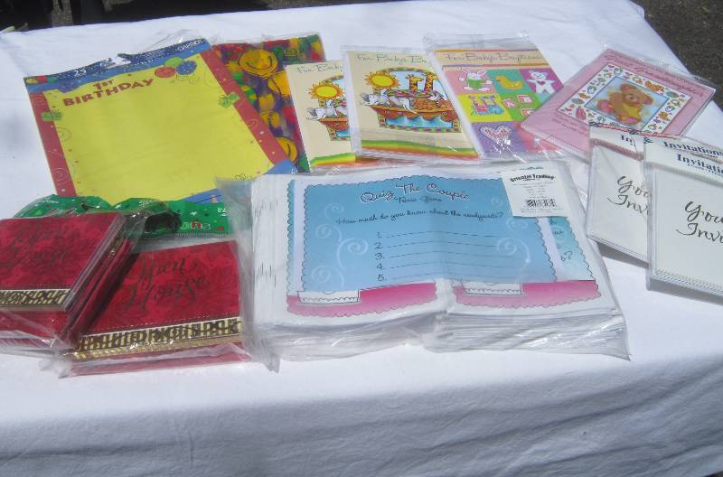 lot 244 image: NEW -- BOX LOTS CARDS AND INVITATIONS - GREAT FOR GARAGE SALES, FLEA MARKETS OR STORE