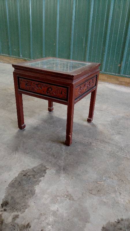Antique Japanese wood carving table 2