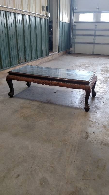 Antique Japanese wood carving table 1