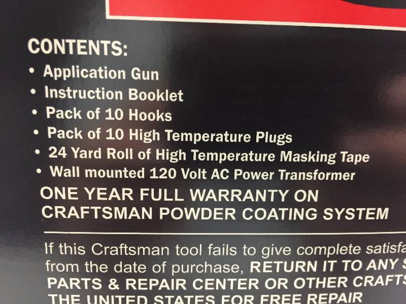 CRAFTSMAN POWDER COATING SYSTEM