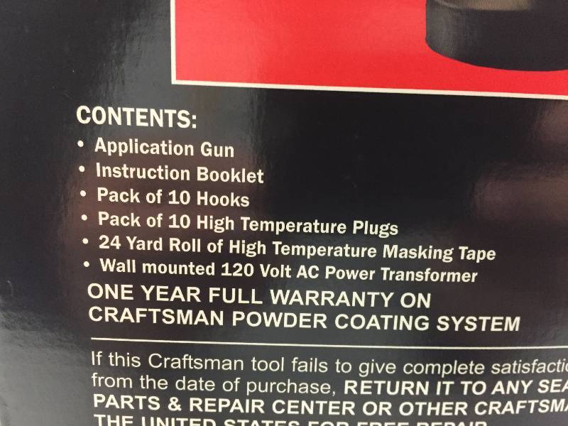 CRAFTSMAN POWDER COATING SYSTEM