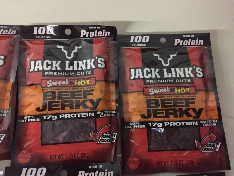 10- 1.25 OZ SWEET HOT BEEF JERKY, JACK LINKS