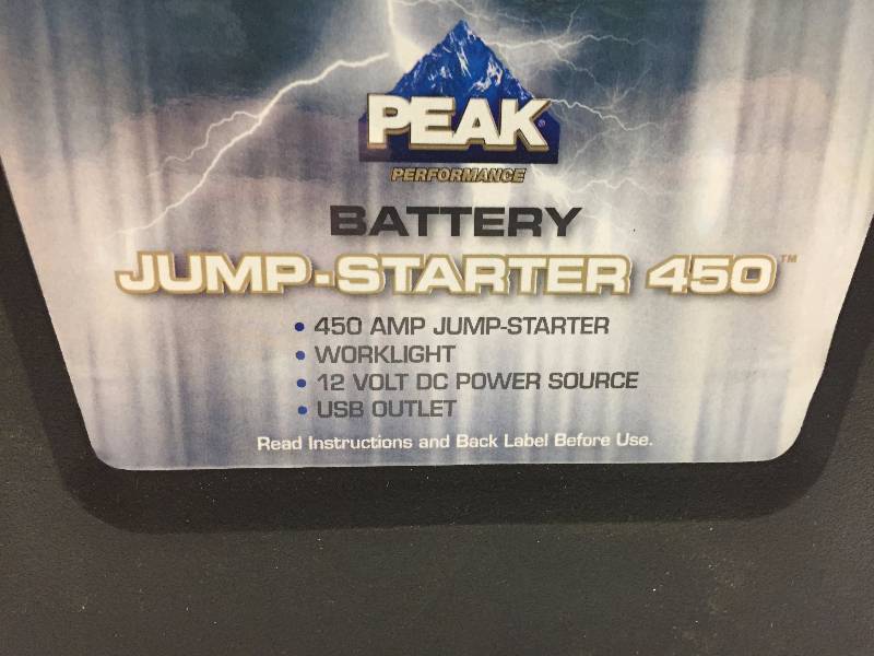 PEAK PERFORMANCE JUMP STARTER 450 (NO CHARGING CORD)