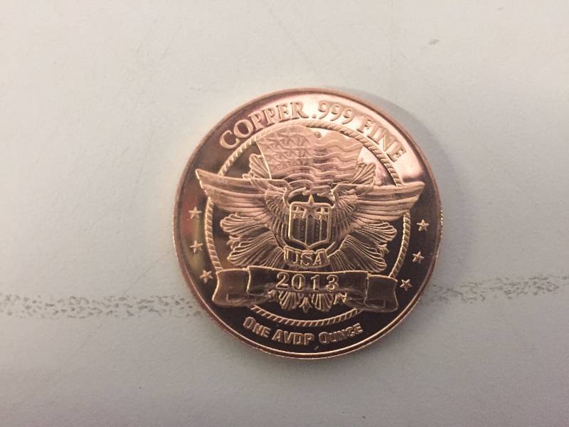 19 - 1  ADVP OUNCE, COPPER .999 FINE 2013