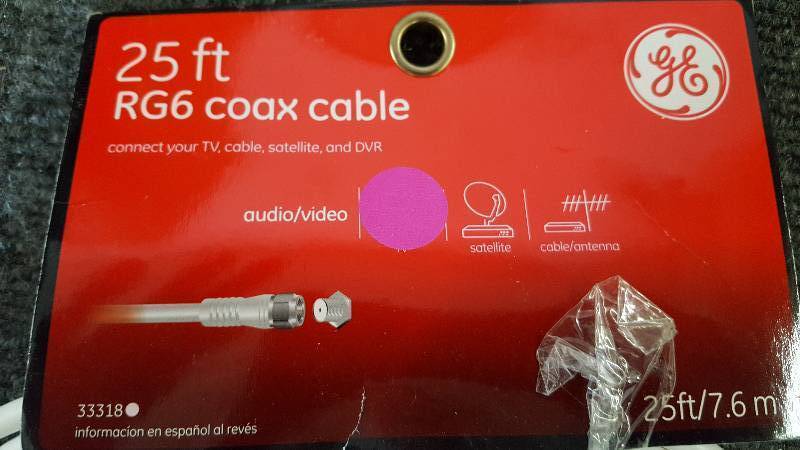 lot 17 image: GE 25 feet COAX CABLE -  White