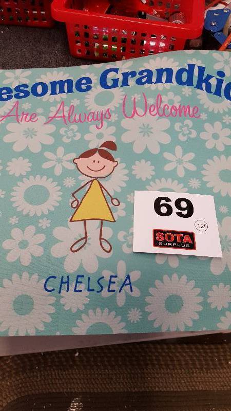 lot 69 image: Personalized Awesome Grandkids Door Mat