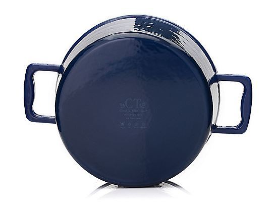 lot 63 image: Cooks Tradition Ceramic Nonstick Lightweight Cast Iron 5 qt Dutch Oven w Lid-  SLATE