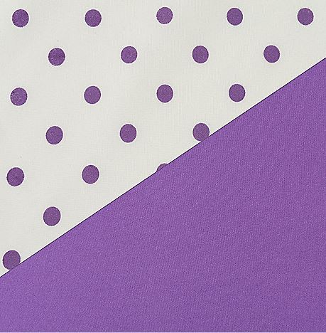 lot 62 image: Cozelle Belle Grove Set of Two Microfiber Solid & Polka Dot Four-Piece Sheet Sets - Lilac Queen