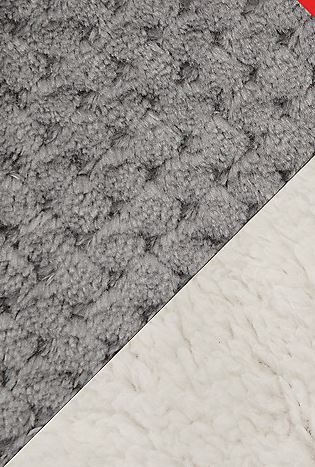 lot 69 image: North Shore Living 80 x 70 Super Sized Reversible Plush Throw - Grey