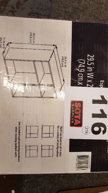 lot 116 image: Mainstays Asymmetrical Cube Storage