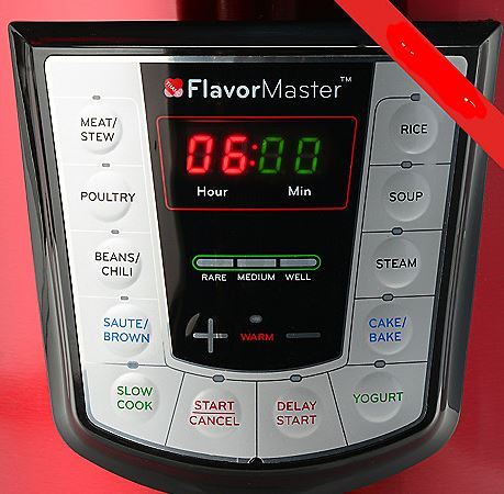 lot 10 image: FlavorMaster 1000W 6 qt Multi Function Pressure & Slow Cooker