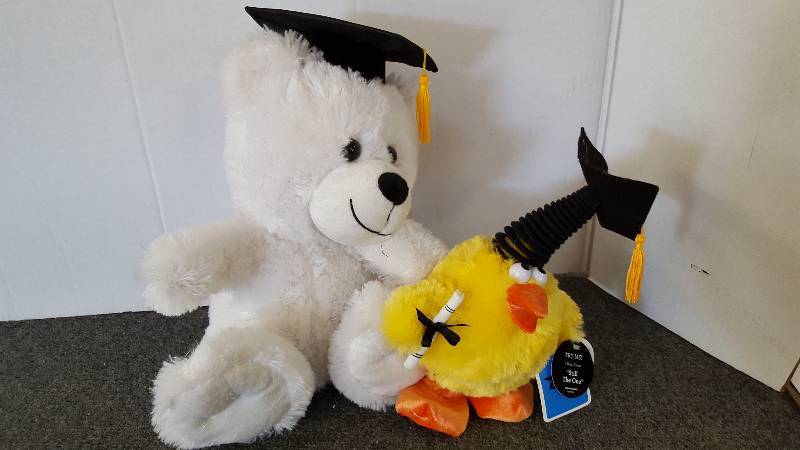 lot 40 image: 3 - Stuffed Animal Graduation Gifts