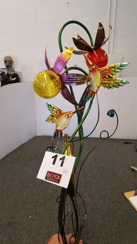 lot 11 image: SOLAR Hummingbird Stake Light