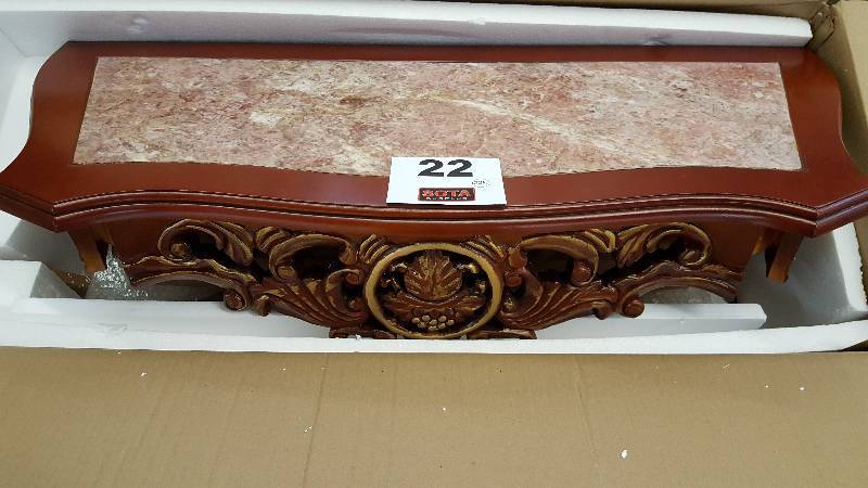 lot 22 image: Carved Marble Console Table